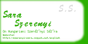 sara szerenyi business card
